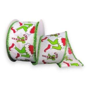 Green Monster Tinsel Edge Ribbon