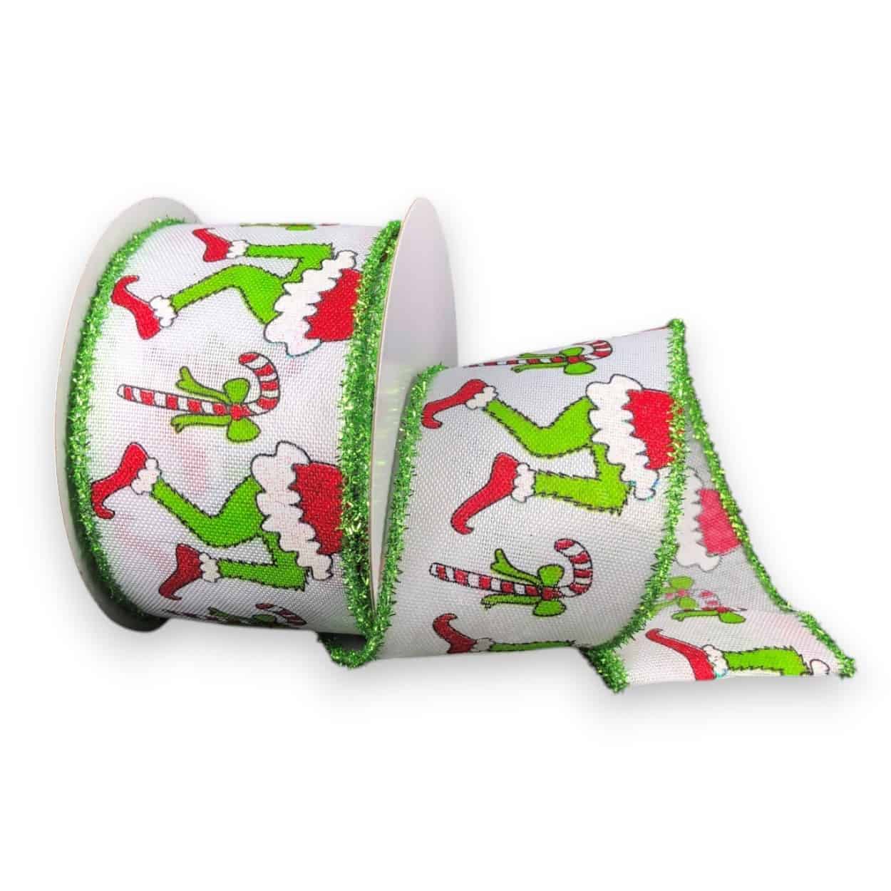 Green Monster Tinsel Edge Ribbon