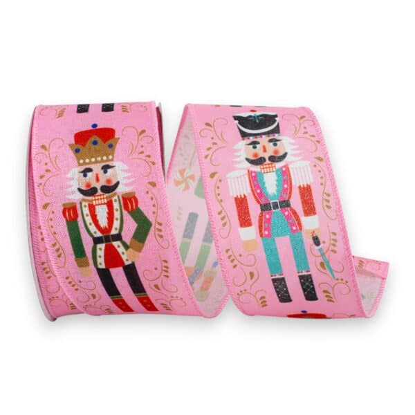 2.5" Pink Nutcracker Ribbon - 10 yards