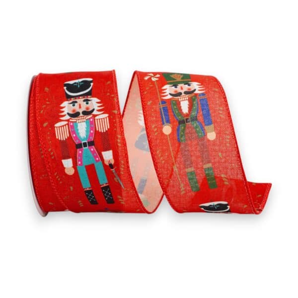 2.5" Red Nutcracker Ribbon - 10 yards