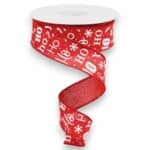 Red Ho Ho Ho Christmas Ribbon