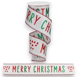 2.5" Merry Christmas Ribbon - 10 yards