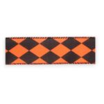 1.5" Orange Black Harlequin Ribbon - 10 yards