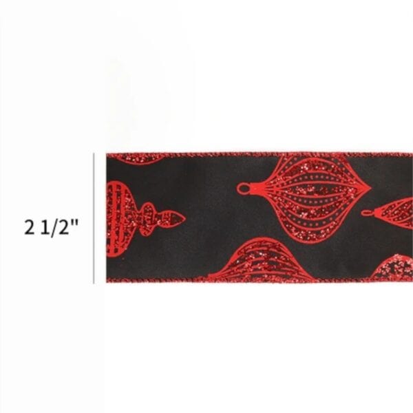 Red Glitter Ornament Ribbon