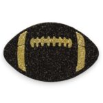 Black Gold Flat Football Ornament