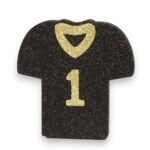 Black Gold Flat Football Jersey Ornament