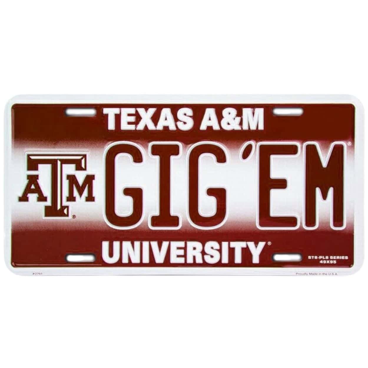 Texas AM Gig Em License Plate