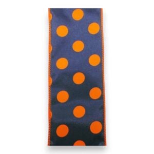 Navy Orange Polka Dot Ribbon