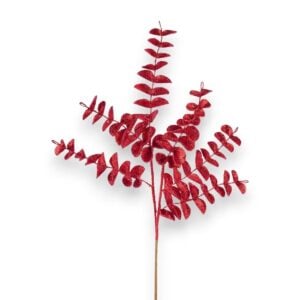 Glitter Red Eucalyptus Pick