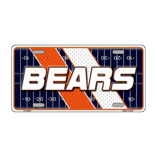 Chicago Bears Football License Plate