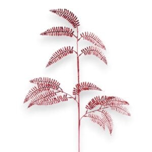Glitter Red Fern Spray