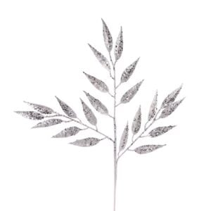Glitter Silver Leaf Spray