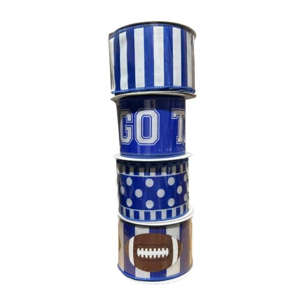 Blue Football Ribbon Bundle