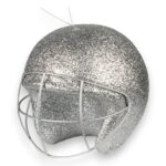 Silver White 3D Football Helmet Ornament
