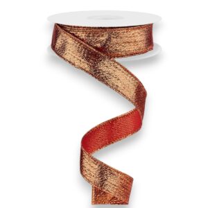 7/8" Copper Metallic Ribbon - 10 yards