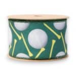 2.5" Golf Balls and Tees Ribbon - 10 yards