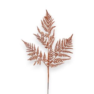 Small Glitter Copper Fern Spray