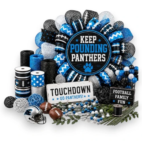 Carolina Panthers wreath supplies