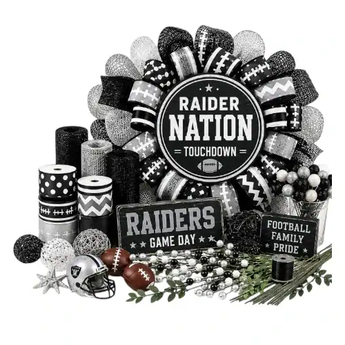 Las Vegas Raiders wreath supplies