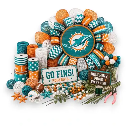 Miami Dolphins wreath supplies