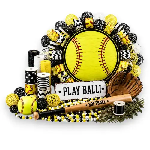 Softball wreath supplies