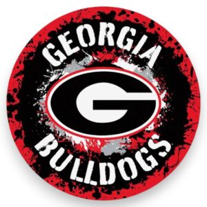 Georgia Bulldogs Splatter Metal Sign