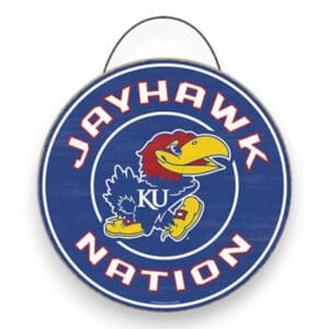 Kansas Jayhawk Nation Wood Sign