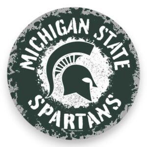 Michigan State Splatter Metal Sign
