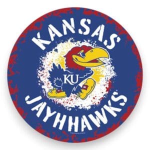 Kansas Jayhawks Splatter Metal Sign