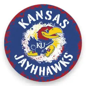 Kansas Jayhawks Splatter Metal Sign