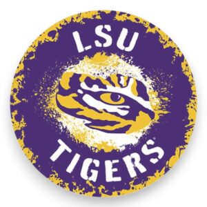 LSU Tigers Splatter Metal Sign