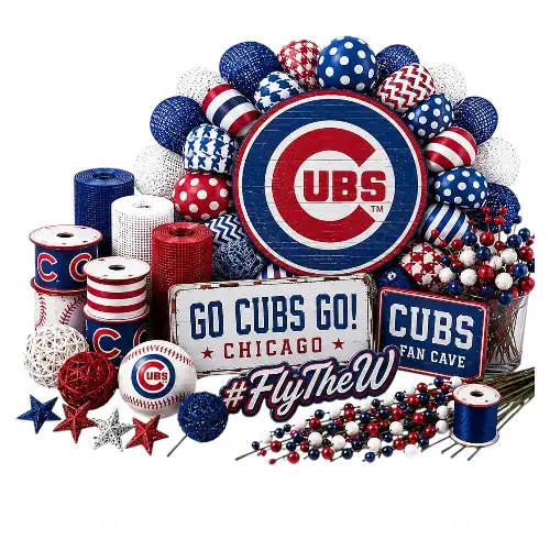 Chicago Cubs wreath supplies