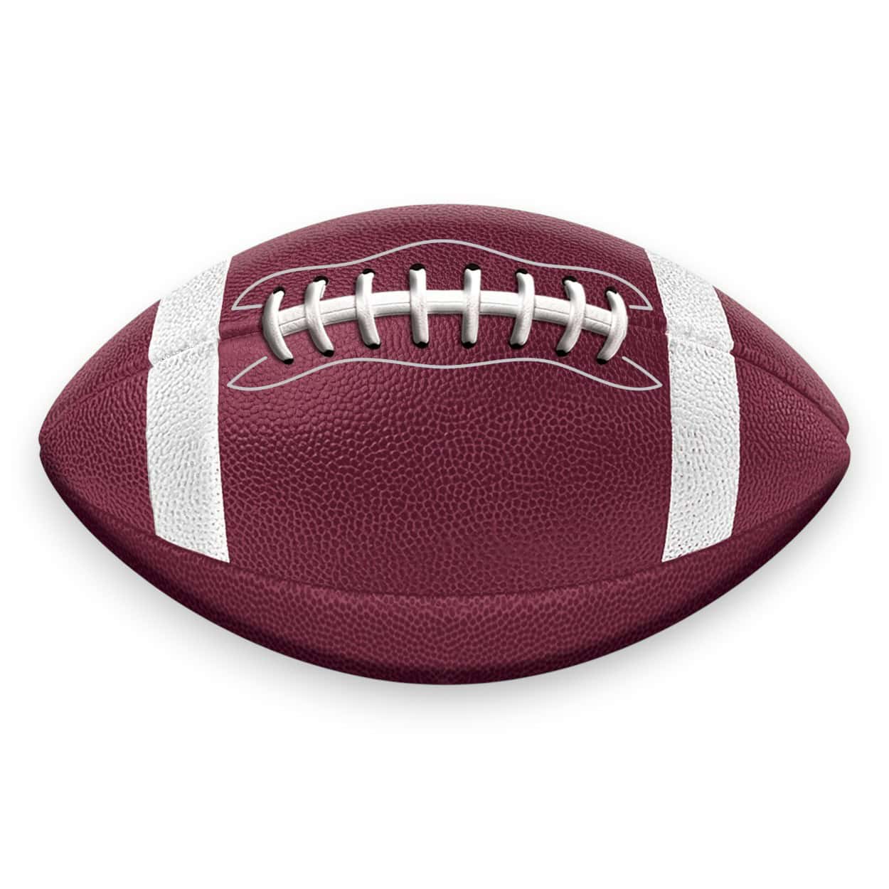 Maroon White Metal Football Sign