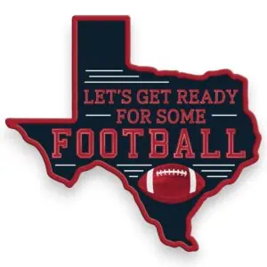 Red Black Texas Shaped Football Sign