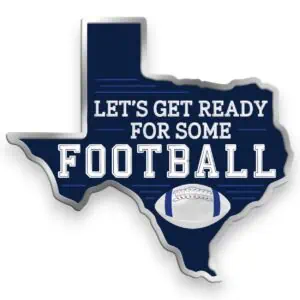 Navy Silver Texas Shaped Football Sign