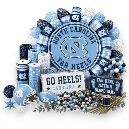 North Carolina Tar Heels wreath supplies