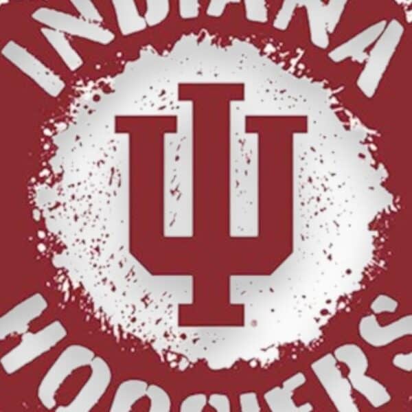 Indiana Hoosiers Splatter Metal Sign