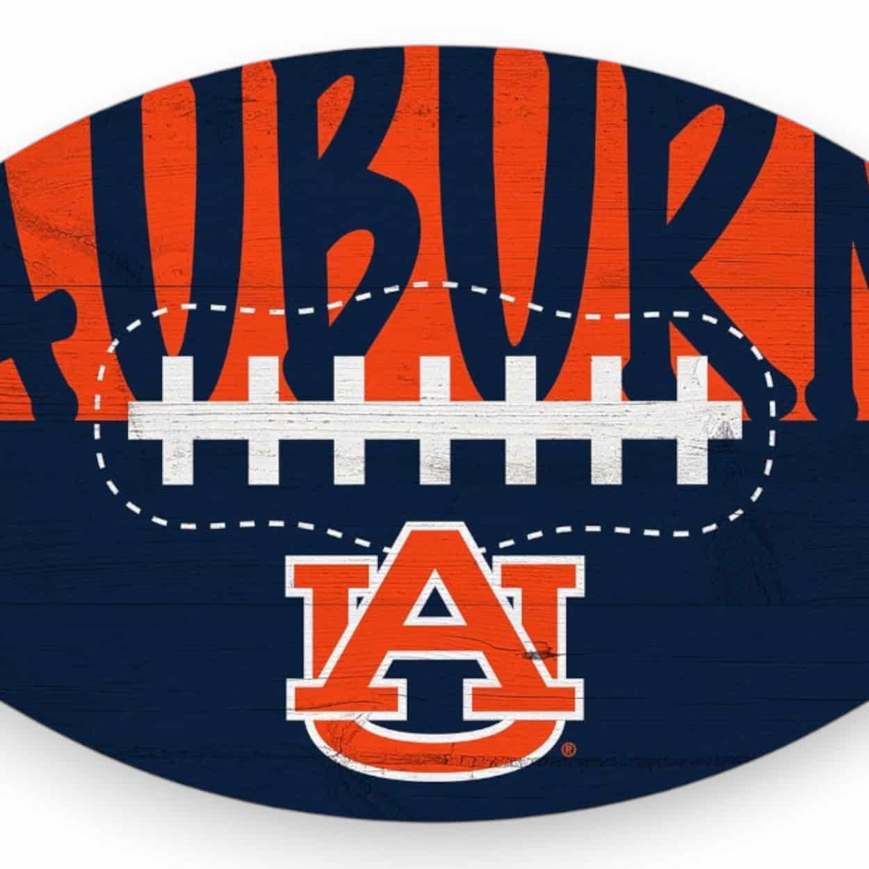 Auburn Tigers Color Football Sign