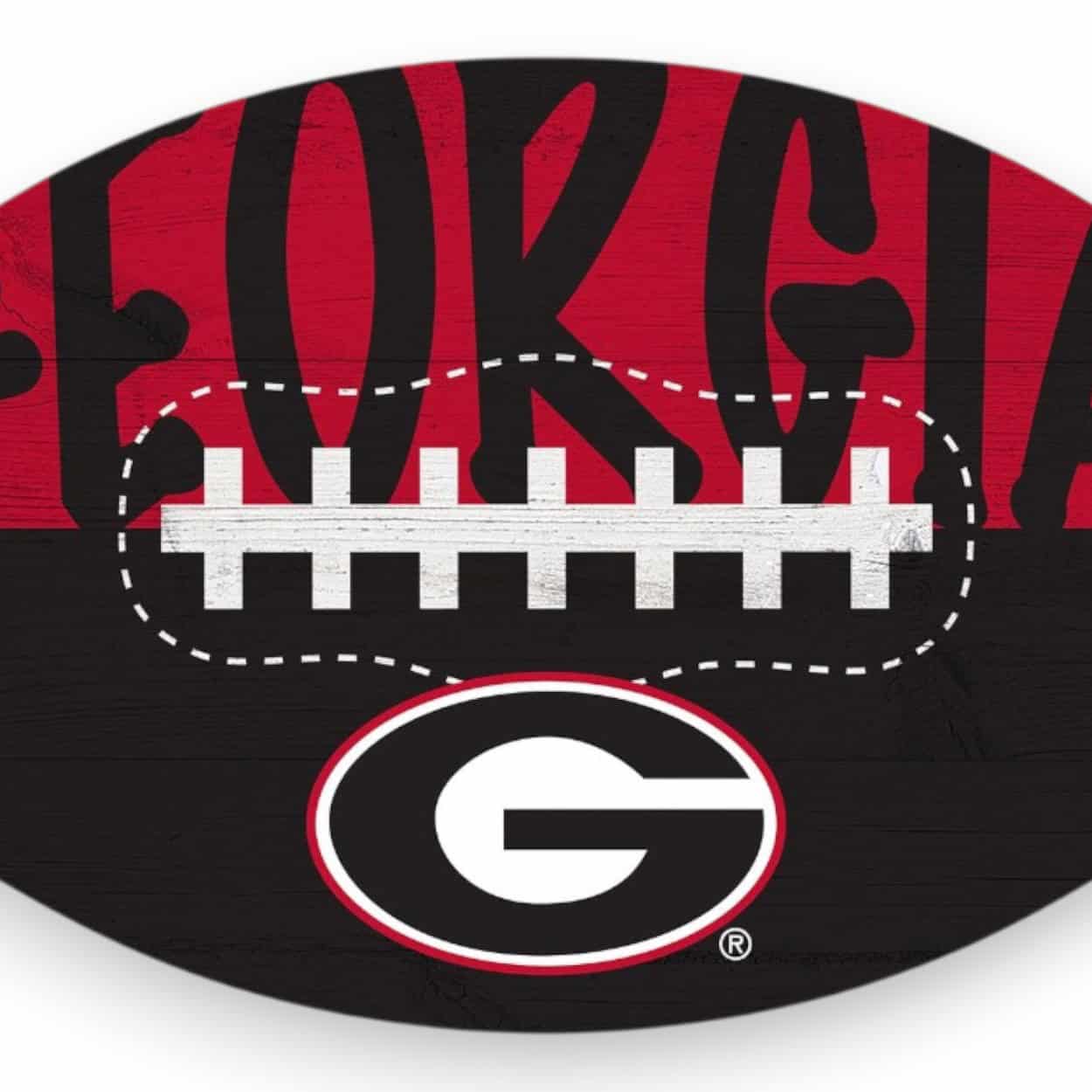 Georgia Bulldogs Color Football Sign