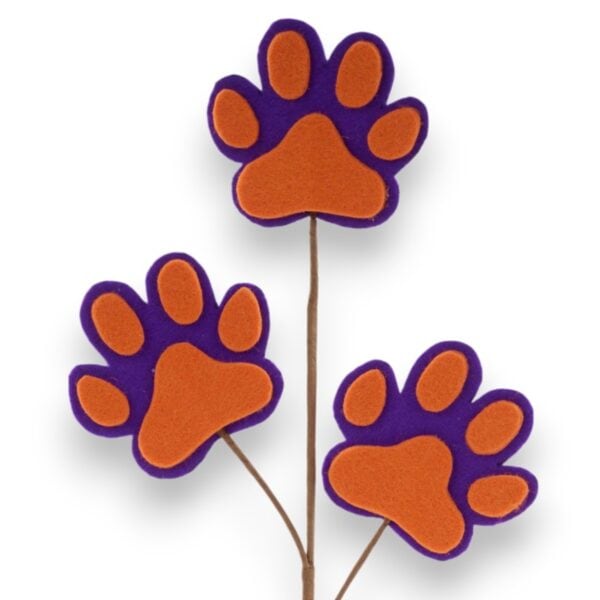 Orange Purple Paw Print Spray