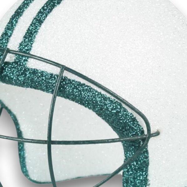 White Green 3D Football Helmet Ornament