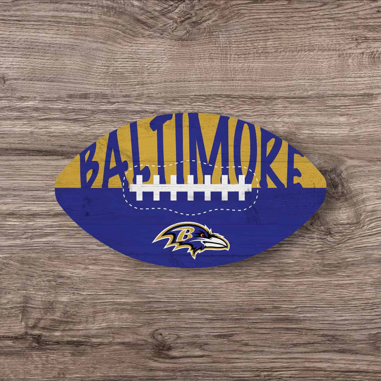 Baltimore Ravens Color Football Sign