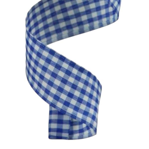 1.5" Blue Gingham Ribbon - 10 yards