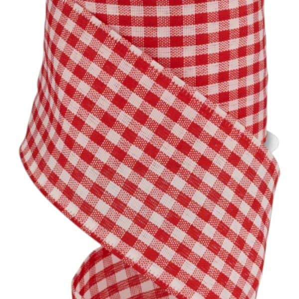 2.5" Red Gingham Check Ribbon - 10
  yards