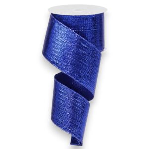 2.5" Blue Metallic Ribbon - 10 yards