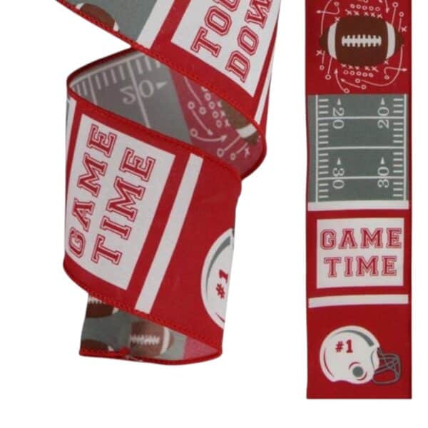 2.5" Red Block Football Ribbon - 10
  yards