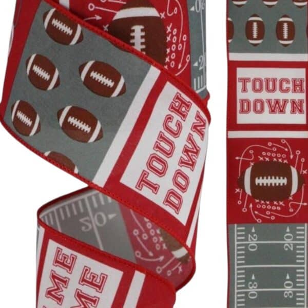 2.5" Red Block Football Ribbon - 10
  yards
