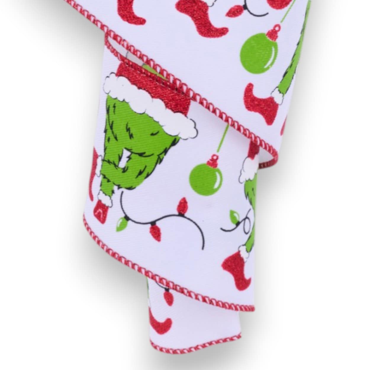 2.5" Green Monster Legs Ribbon - 10 yards
