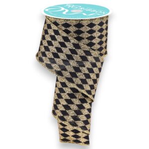 Black Gold Harlequin Ribbon