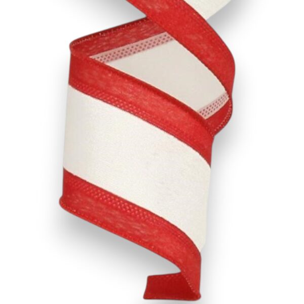 2.5" Red White Stripe Ribbon - 10
  yards
